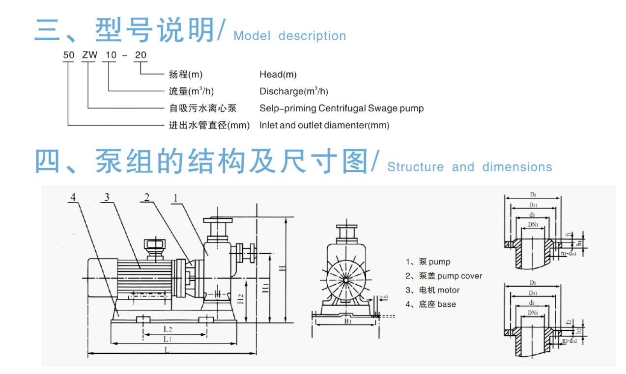 مضخة الطرد المركزي لمياه الصرف الصحي ذاتية التحضير