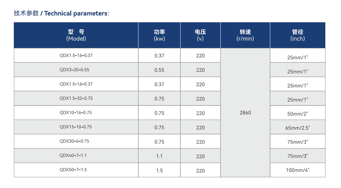 مضخة غاطسة بعلبة حديد QDX/QX 